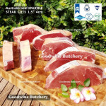 Beef BLADE Australia RALPHS frozen sampil kecil daging rendang PORTIONED CUTS 1.5" 4cm (price/pc 1kg)